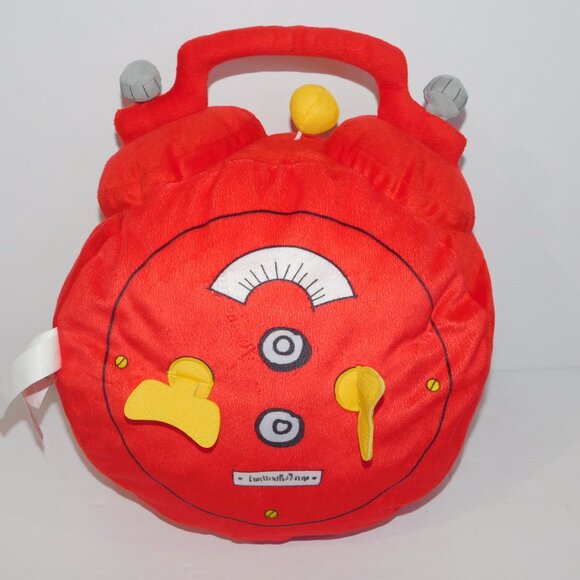 IKEA Hemmahos 12" Plush Red Alarm Clock Stuffed Throw Pillow cushion Toy Pop Art - Picture 4 of 6